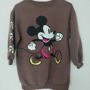 Zara Mickey Mouse Girl's Sweatshirt Brown Size 10